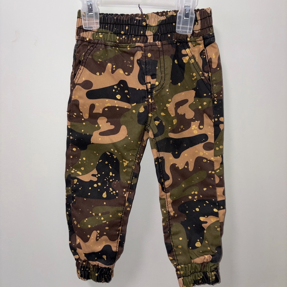 Red Ape Camoflauge Gold Splatter Joggers Y2K Urban Hip Hop Boys 18 M